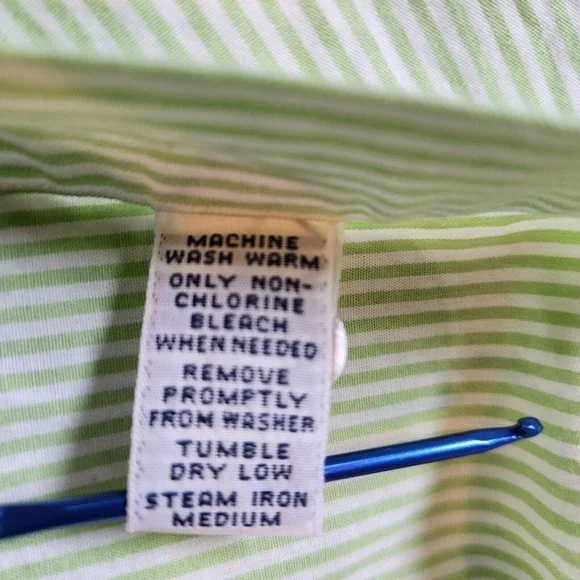 Ralph Lauren Button‎ Down Shirt - Men's Size XL - Green and White - Long Sleeve - Picture 7 of 9